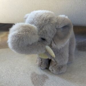 Gund Fluffy Plush Grey  Elephant Stuffed Animal